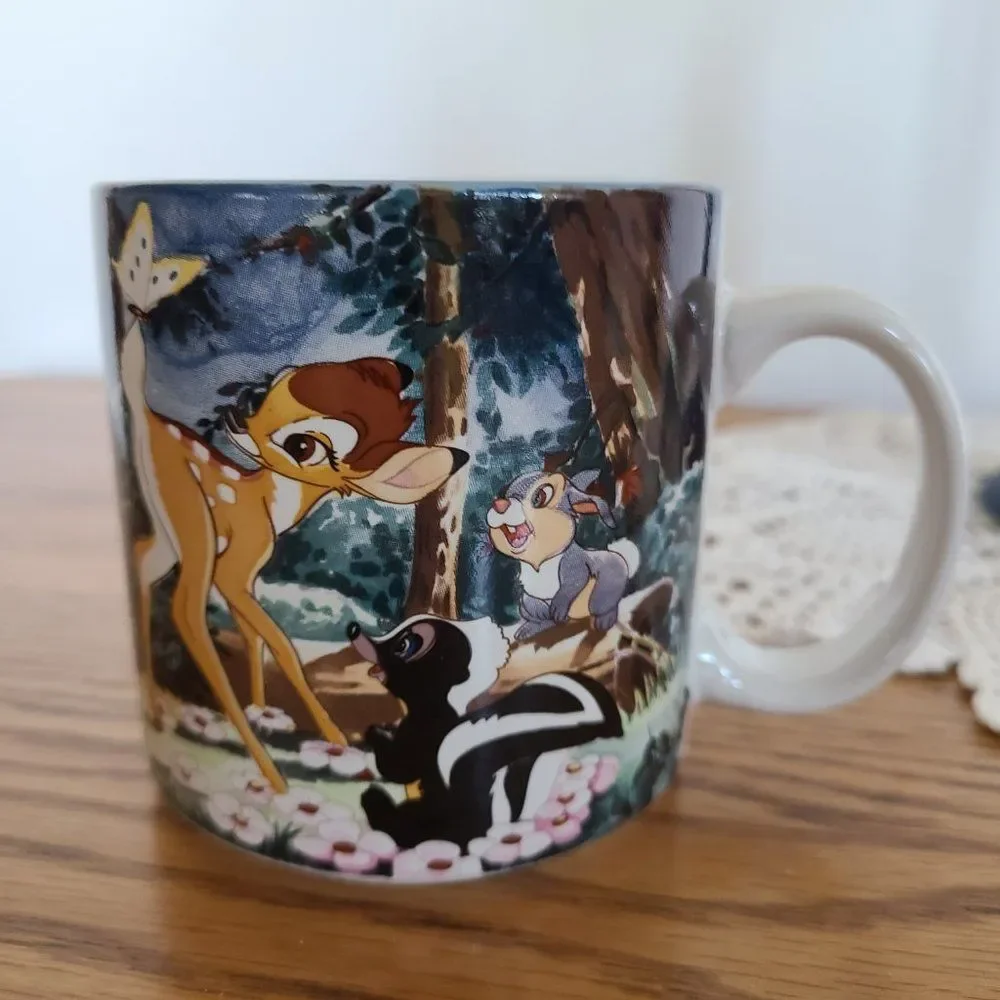 Vintage Disney Store Bambi Thumper Flower Coffee Mug Cup 12 Ounce EUC